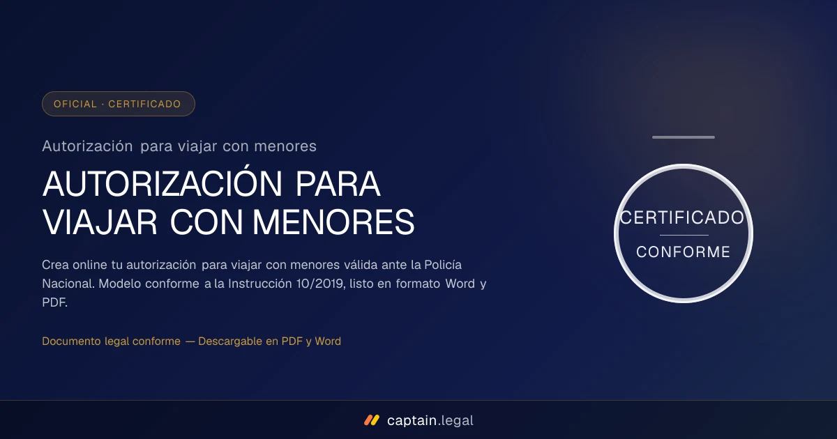 Autorización para viajar con menores