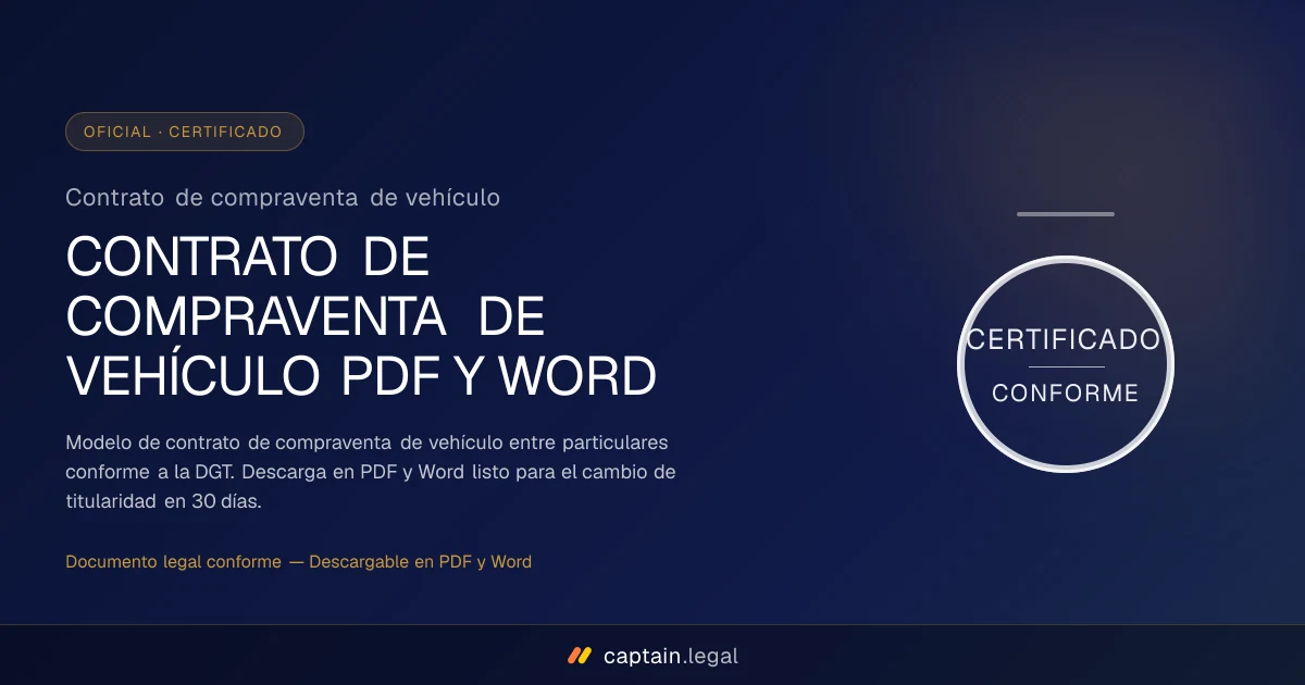 Contrato de compraventa de vehículo