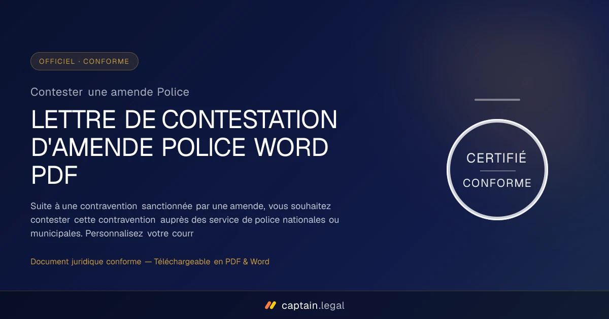Contester une amende Police