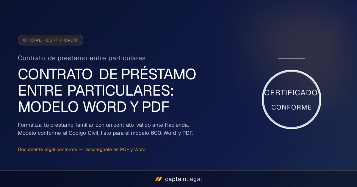 Contrato de préstamo entre particulares
