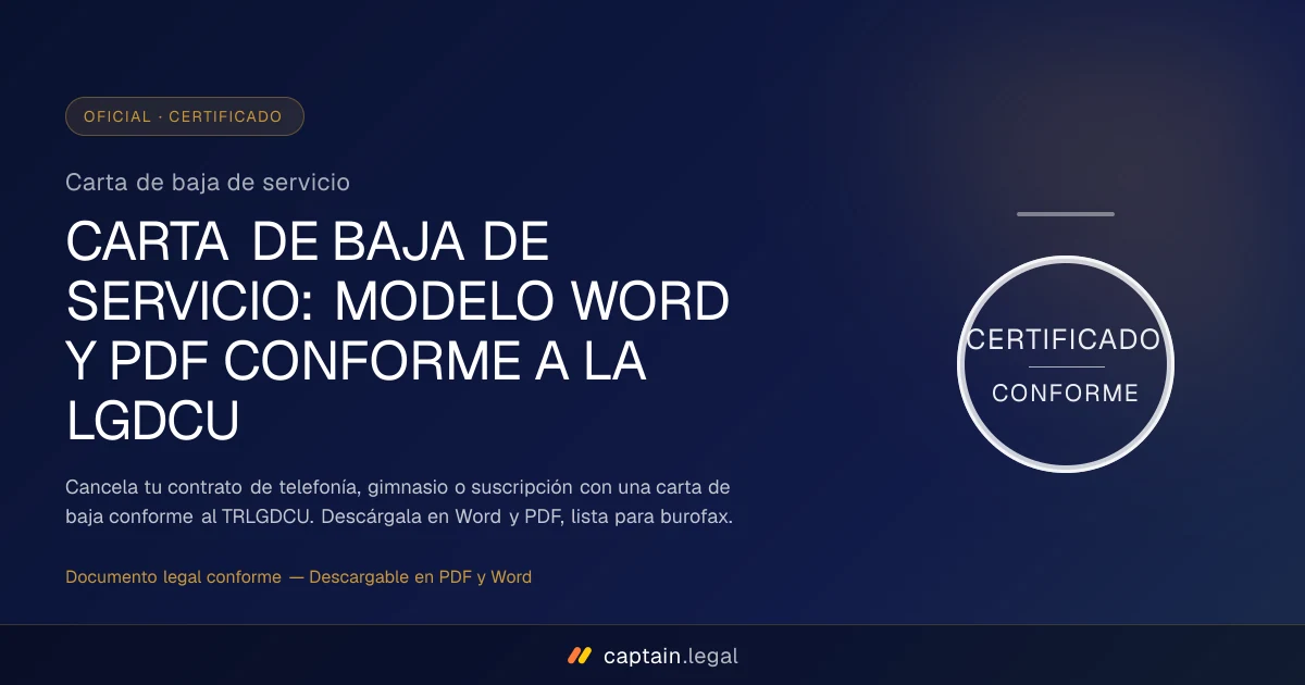 Carta de baja de servicio