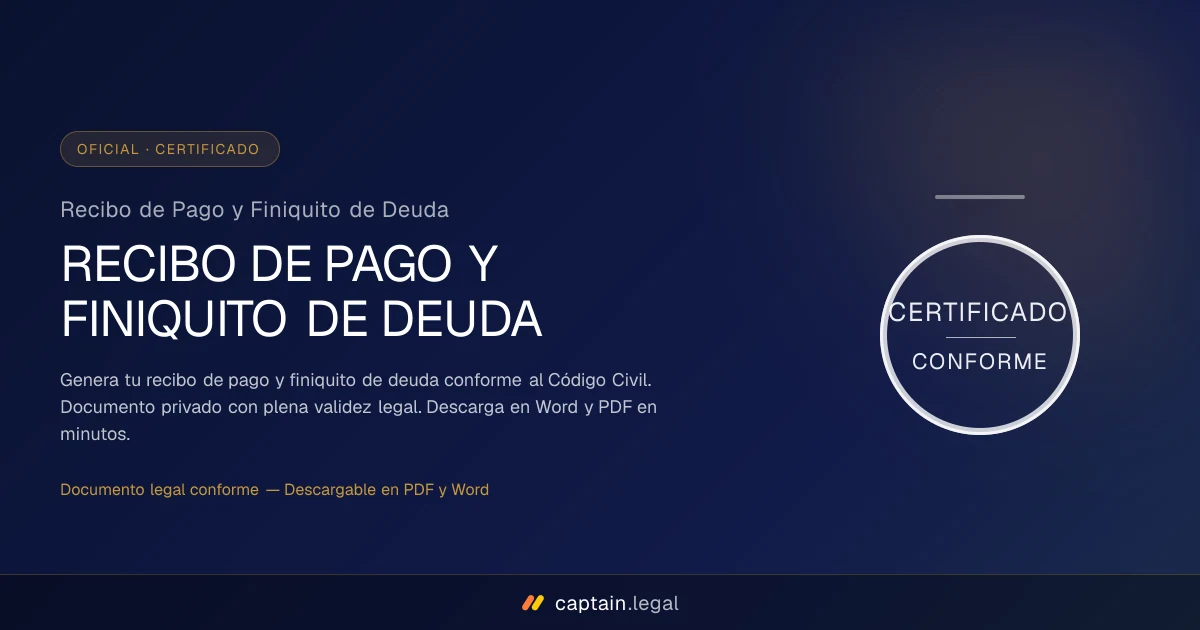 Recibo de Pago y Finiquito de Deuda