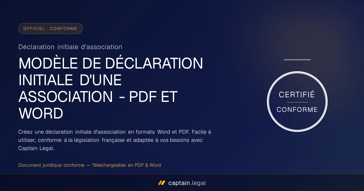 Déclaration initiale d'association