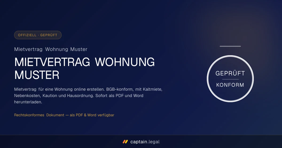 Mietvertrag Wohnung Muster