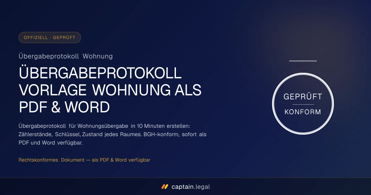 Übergabeprotokoll Wohnung