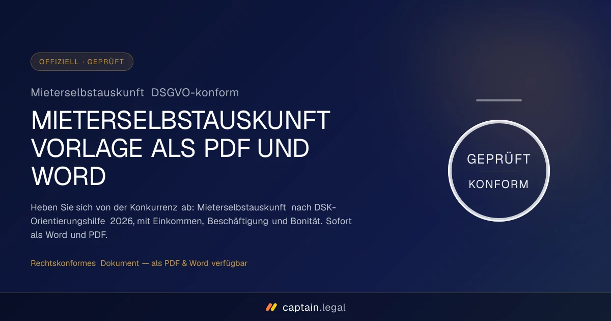 Mieterselbstauskunft DSGVO-konform