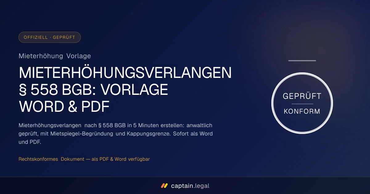 Mieterhöhung Vorlage