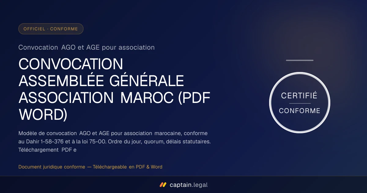 Convocation AGO et AGE pour association
