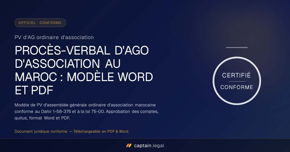 PV d'AG ordinaire d'association