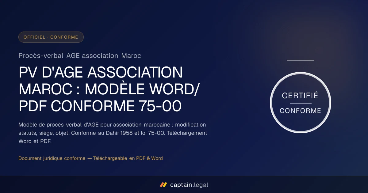 Procès-verbal AGE association Maroc