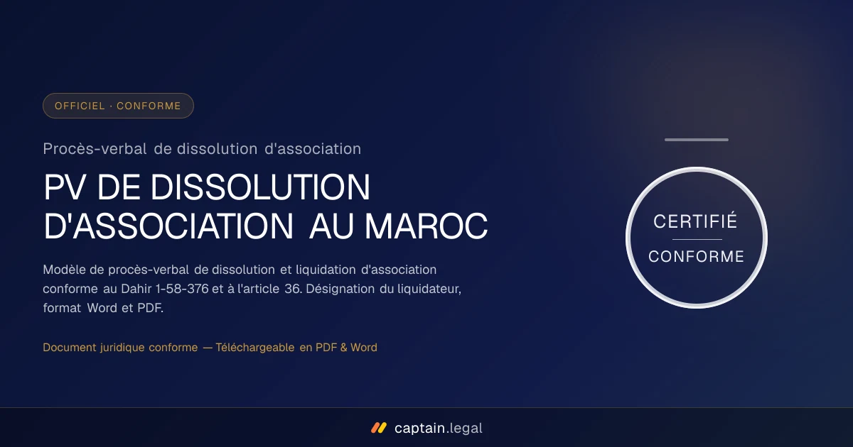 Procès-verbal de dissolution d'association
