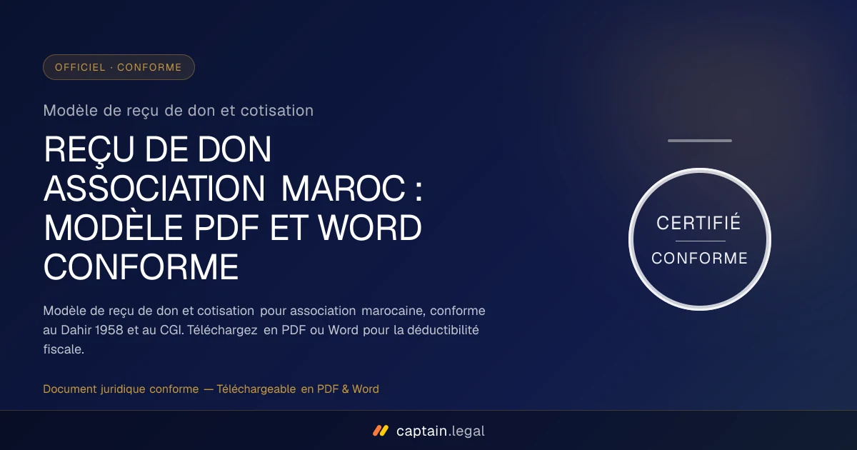 Modèle de reçu de don et cotisation