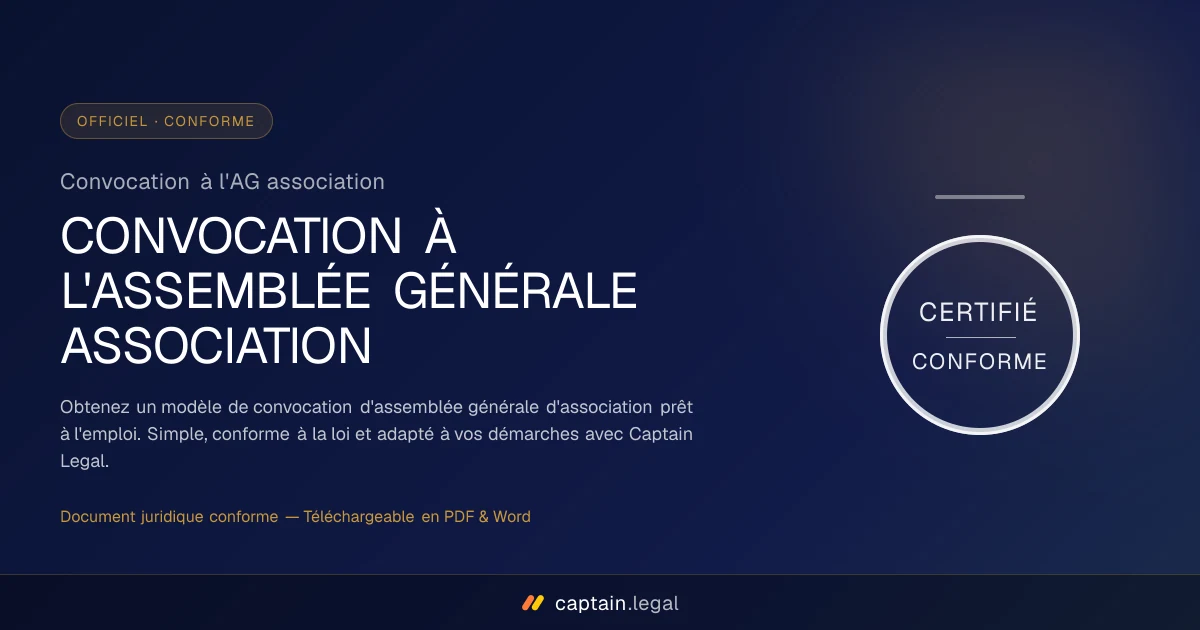 Convocation à l'AG association
