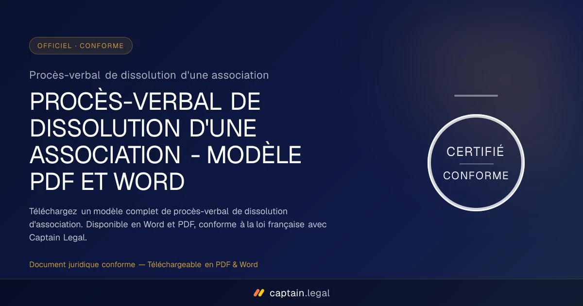 Procès-verbal de dissolution d'une association