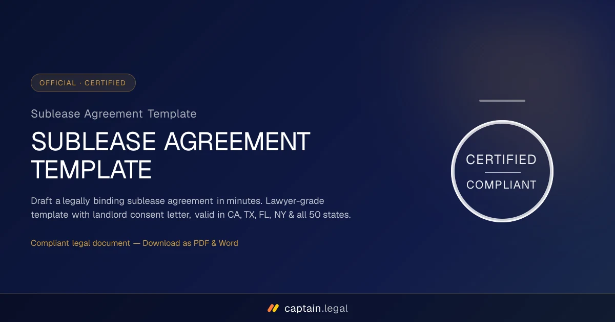 Sublease Agreement Template
