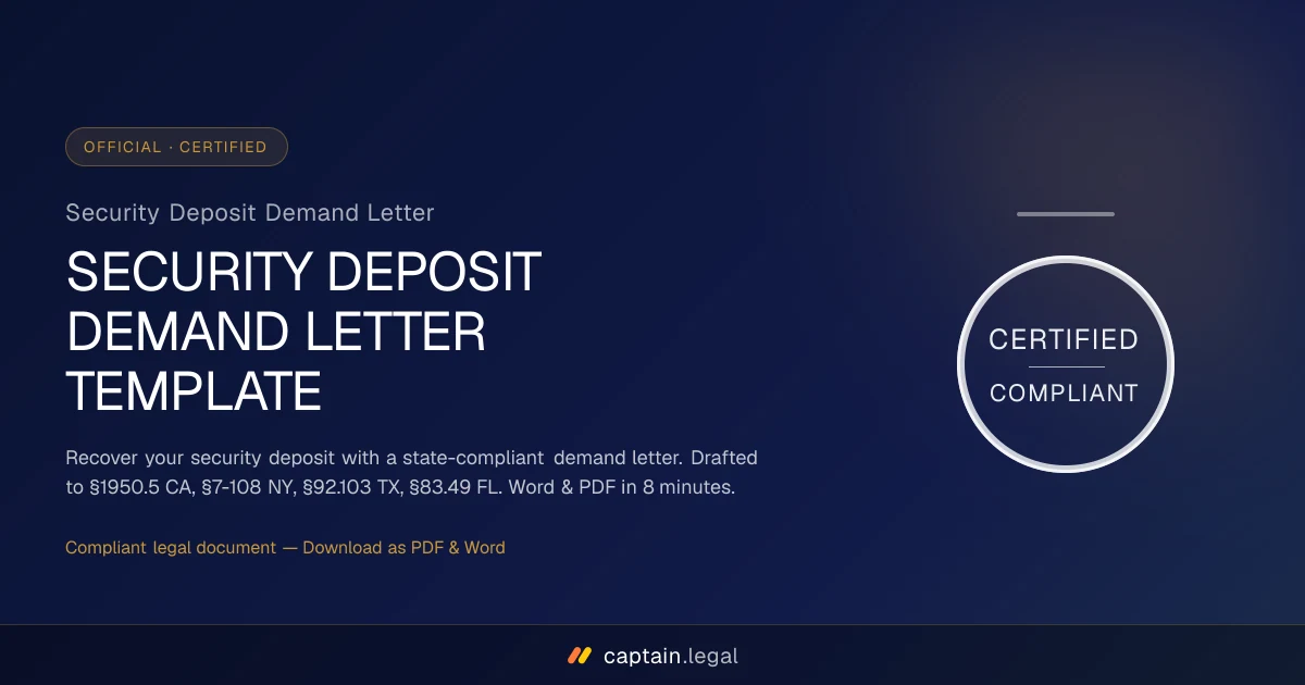 Security Deposit Demand Letter