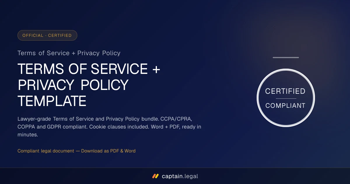 Terms of Service + Privacy Policy