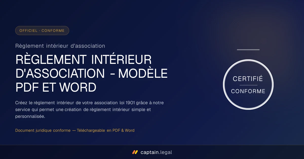 Règlement intérieur d'association