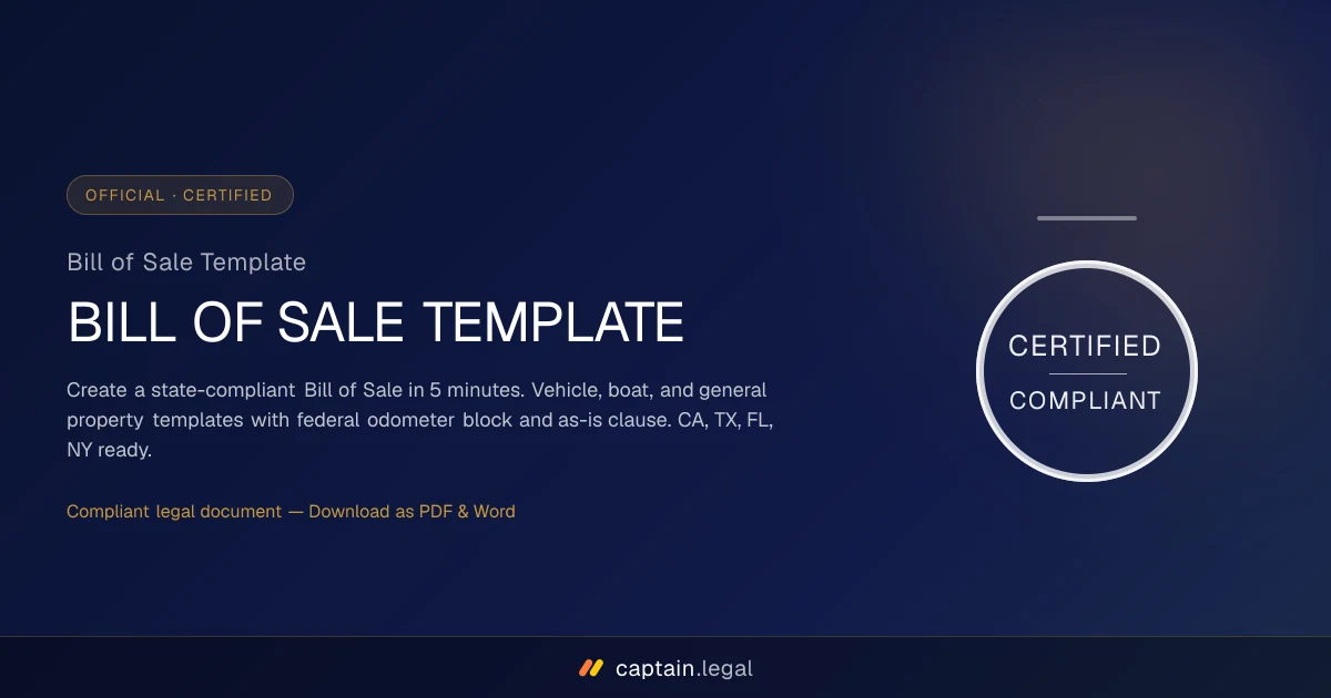 Bill of Sale Template