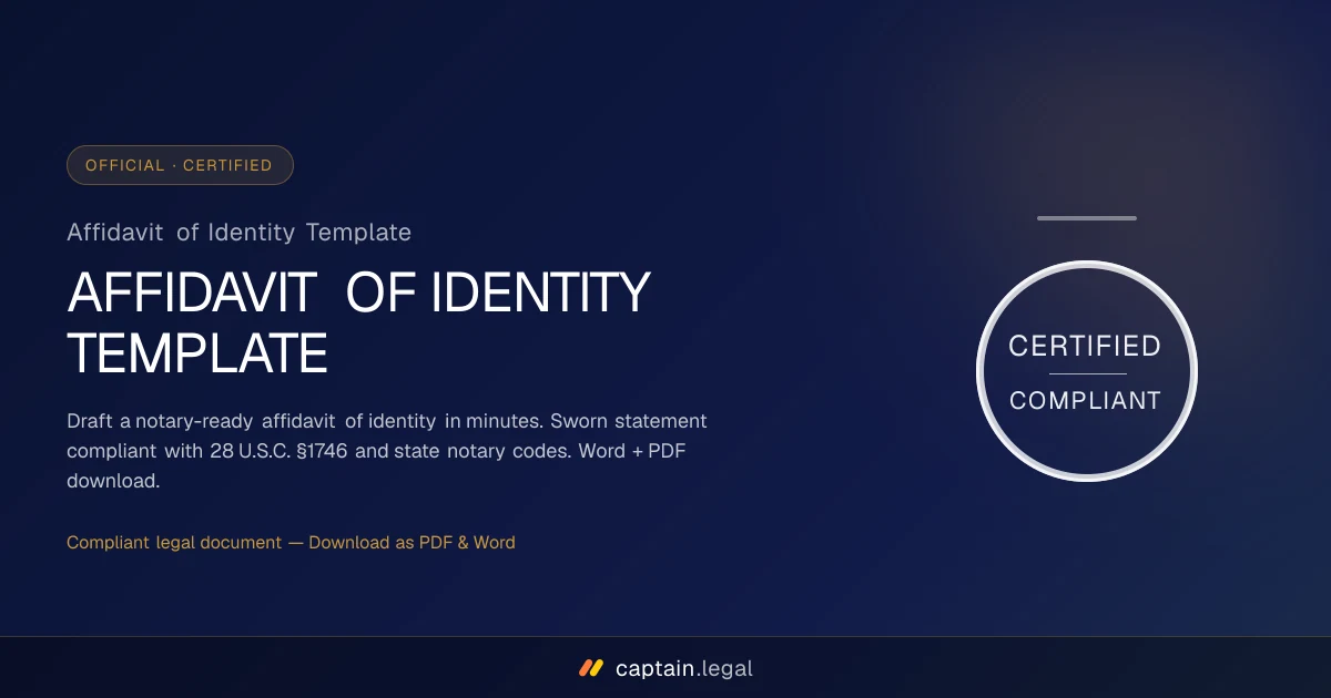 Affidavit of Identity Template