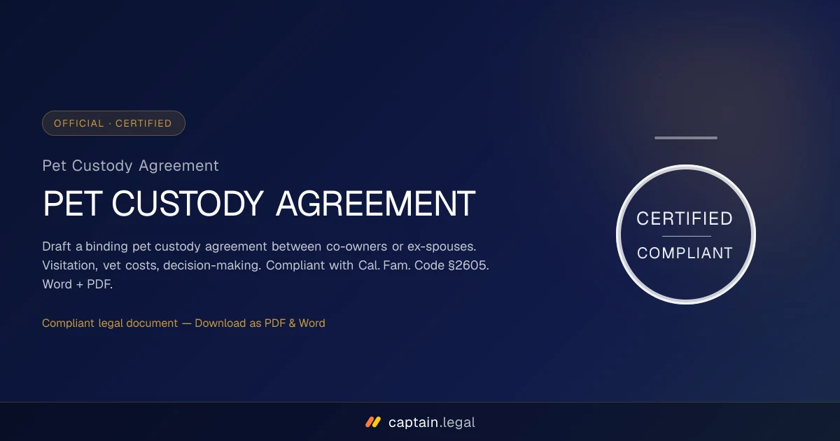 Pet Custody Agreement