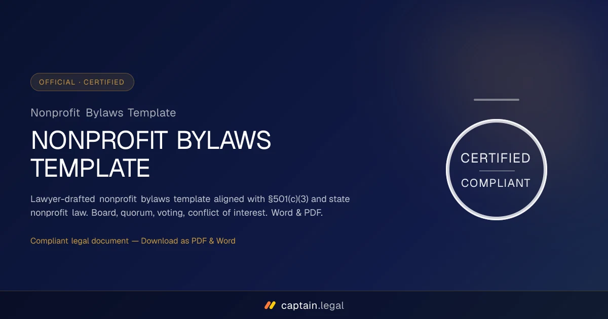 Nonprofit Bylaws Template
