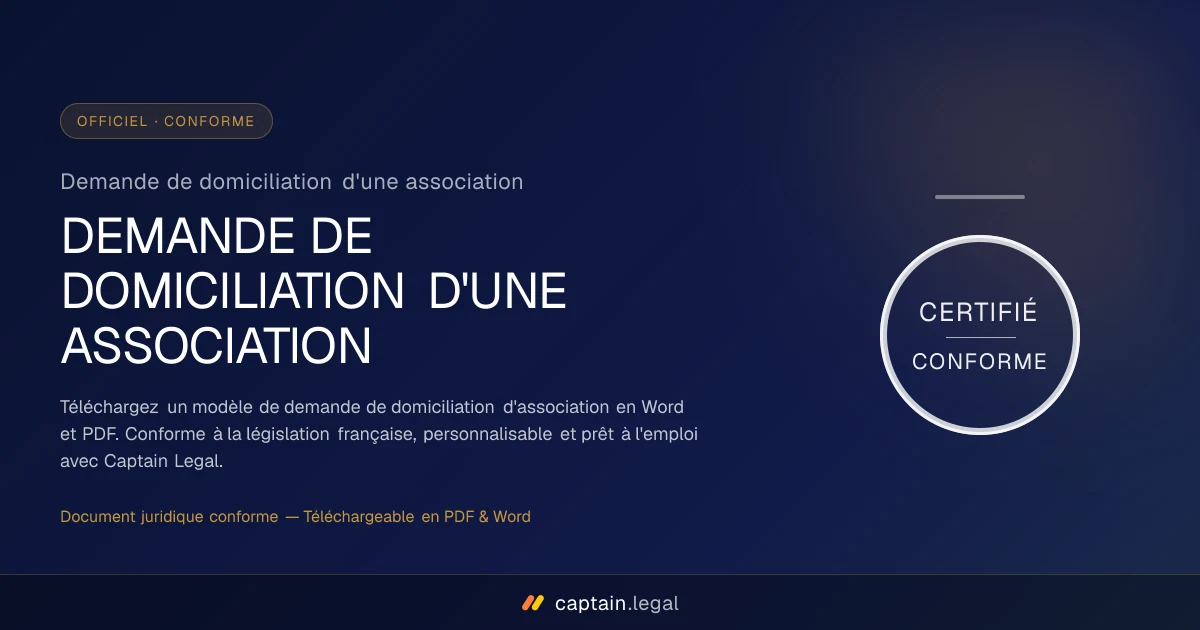 Demande de domiciliation d'une association