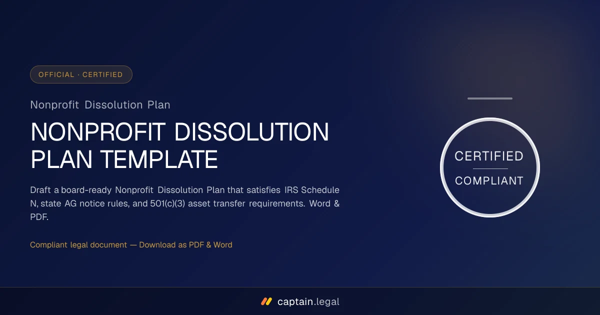 Nonprofit Dissolution Plan