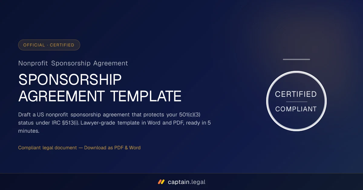 Nonprofit Sponsorship Agreement