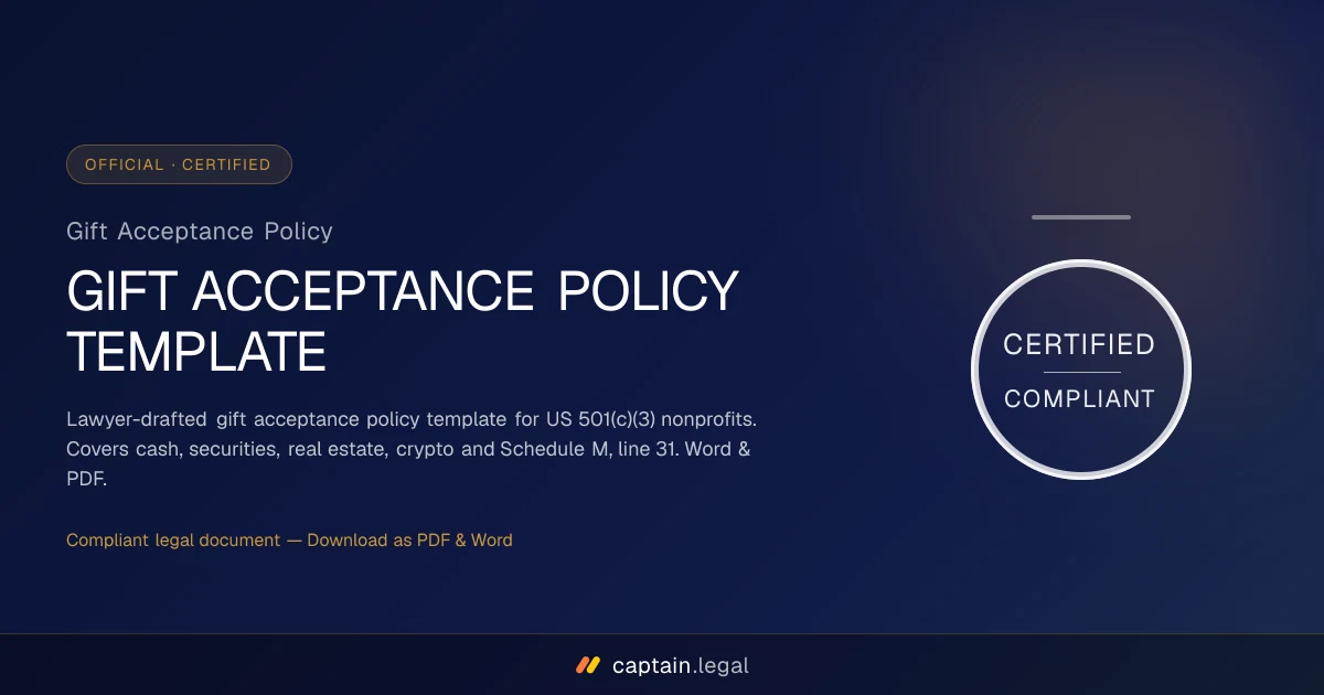 Gift Acceptance Policy