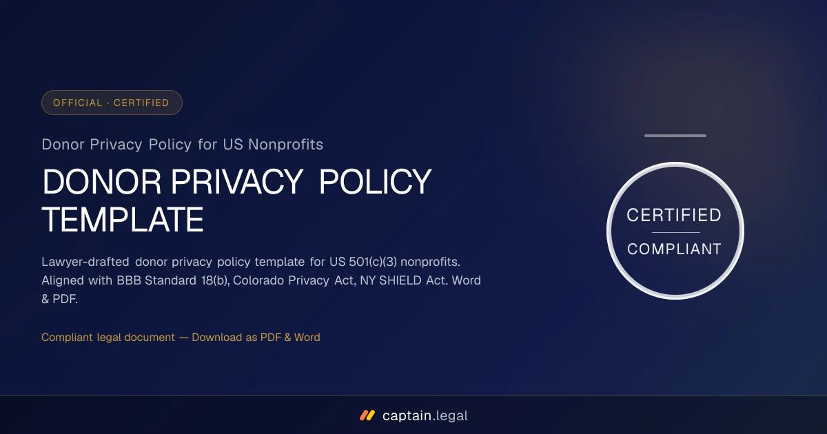 Donor Privacy Policy for US Nonprofits