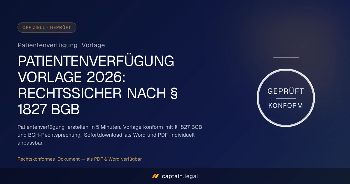 Patientenverfügung Vorlage