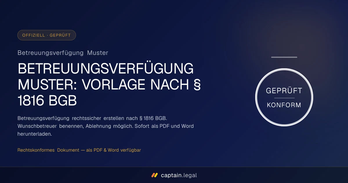 Betreuungsverfügung Muster