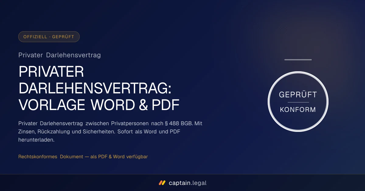 Privater Darlehensvertrag