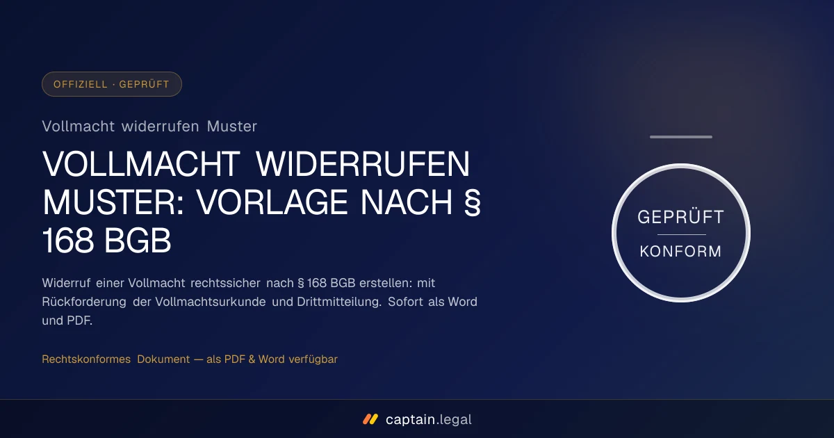 Vollmacht widerrufen Muster