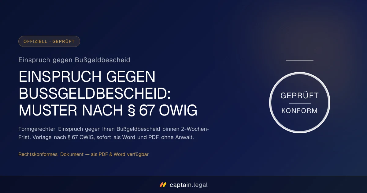 Einspruch gegen Bußgeldbescheid