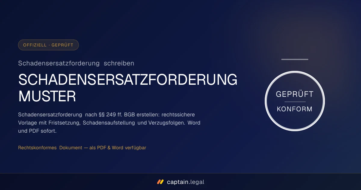 Schadensersatzforderung schreiben