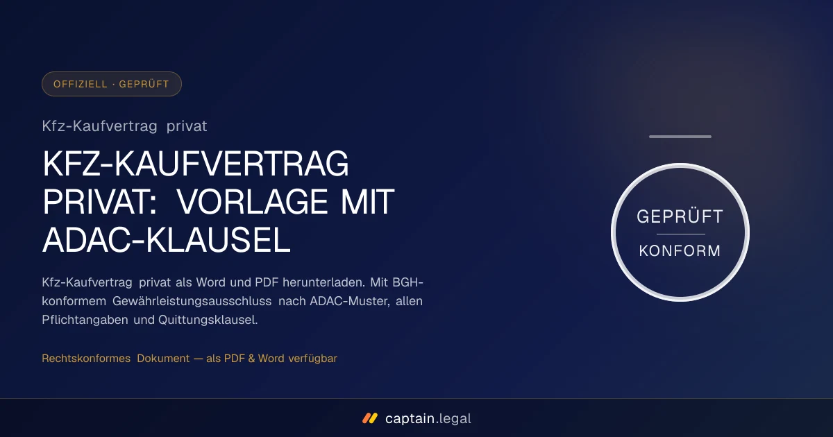 Kfz-Kaufvertrag privat