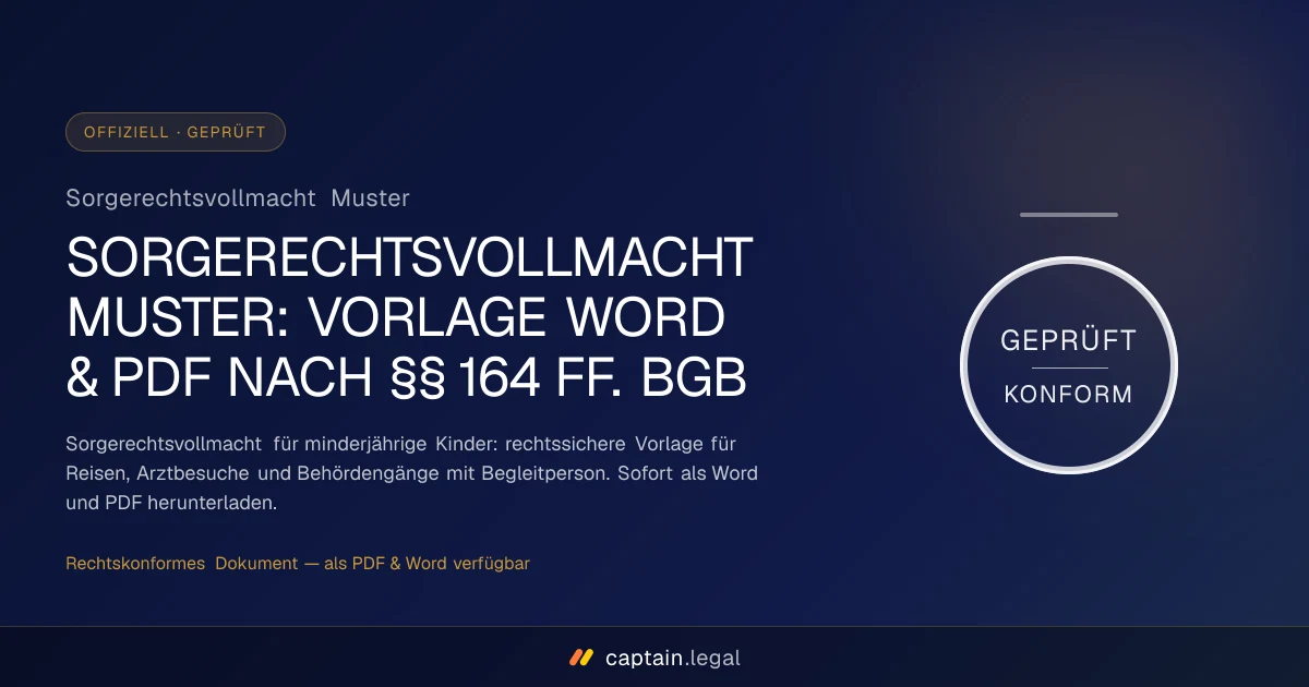 Sorgerechtsvollmacht Muster
