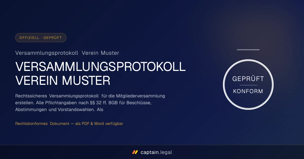 Versammlungsprotokoll Verein Muster