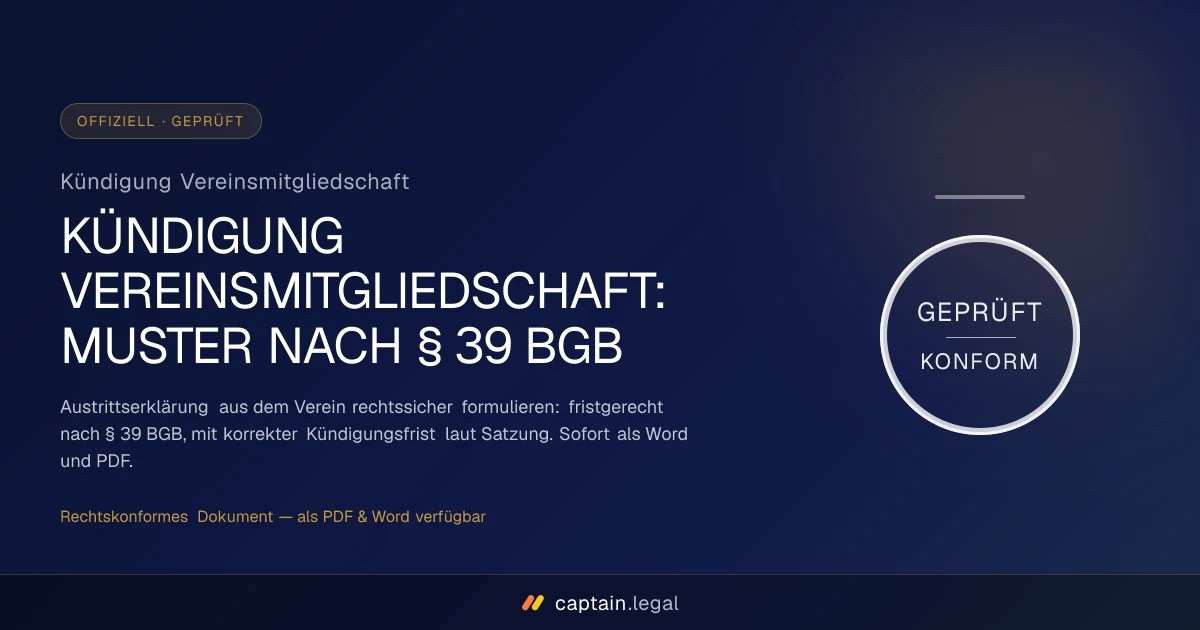 Kündigung Vereinsmitgliedschaft