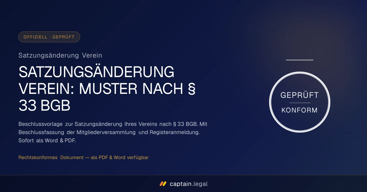 Satzungsänderung Verein