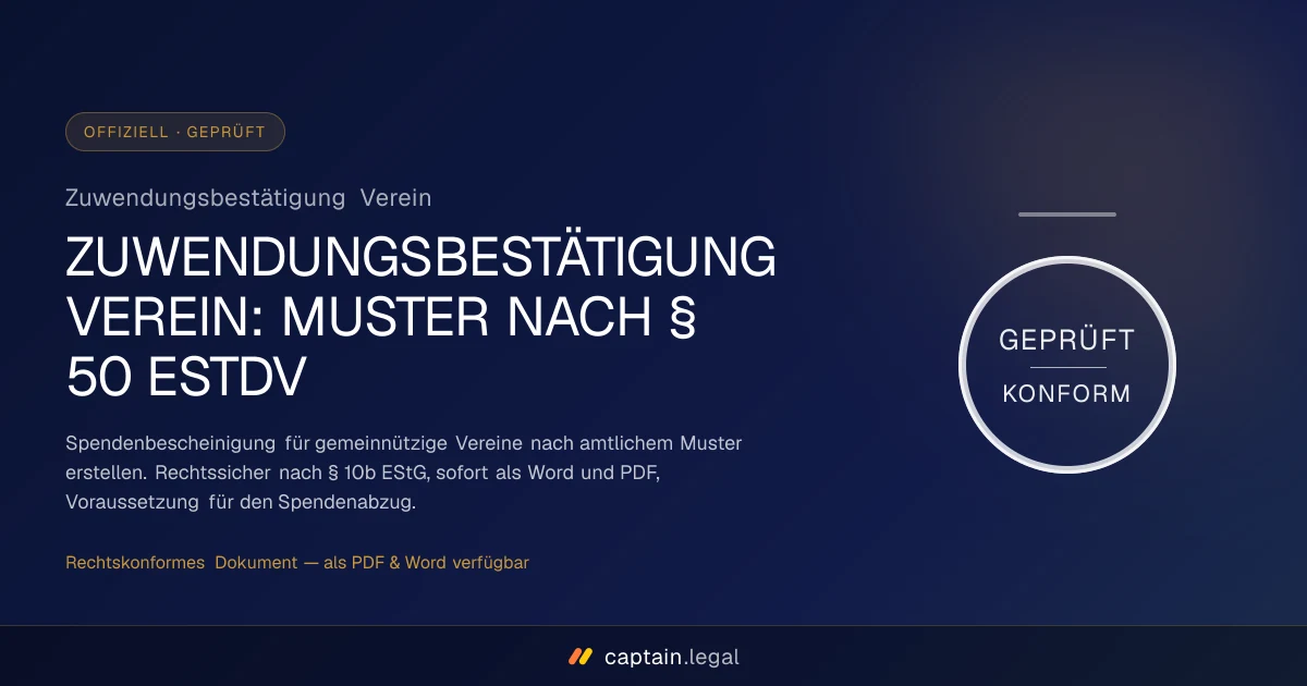 Zuwendungsbestätigung Verein