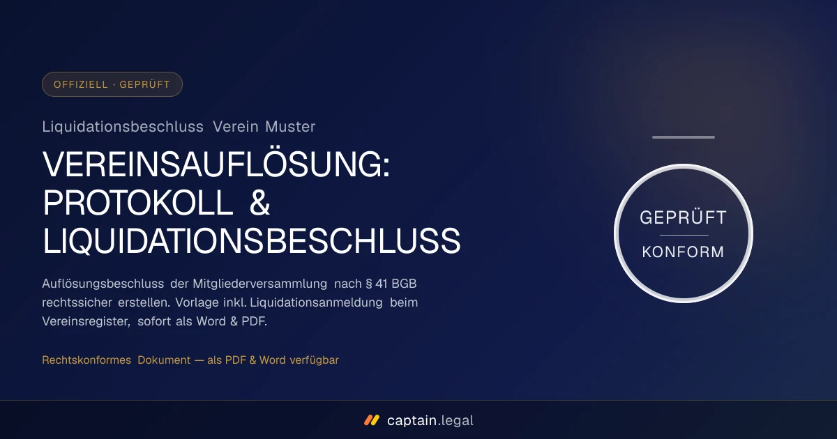 Liquidationsbeschluss Verein Muster