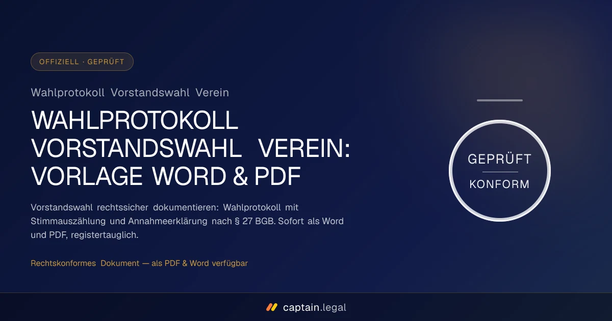 Wahlprotokoll Vorstandswahl Verein