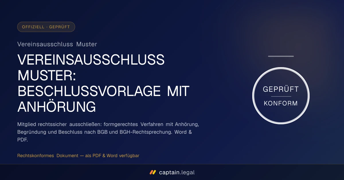 Vereinsausschluss Muster