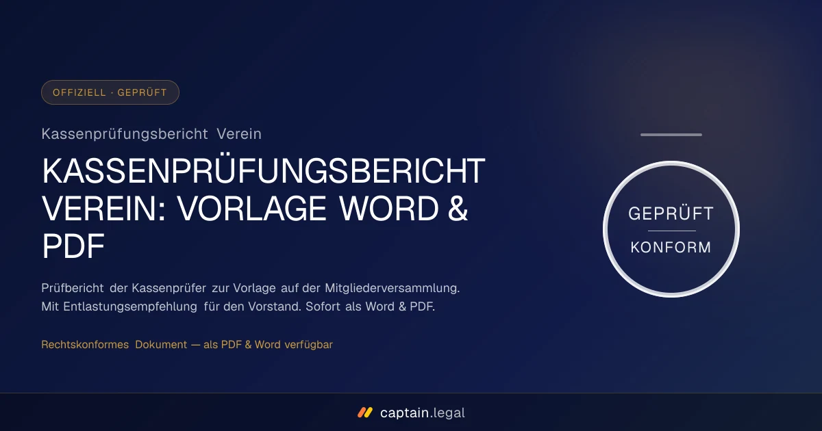 Kassenprüfungsbericht Verein