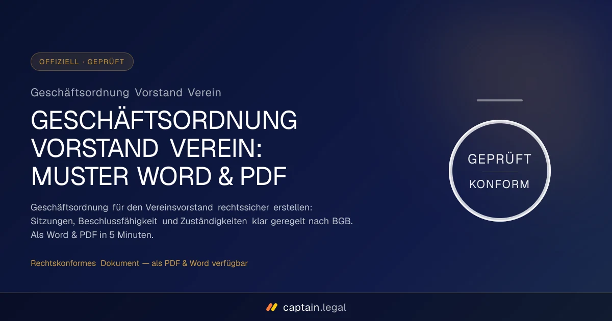 Geschäftsordnung Vorstand Verein