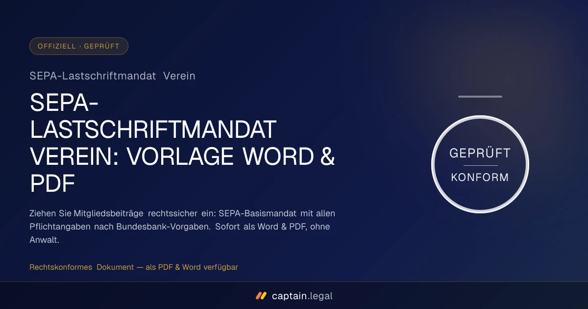 SEPA-Lastschriftmandat Verein