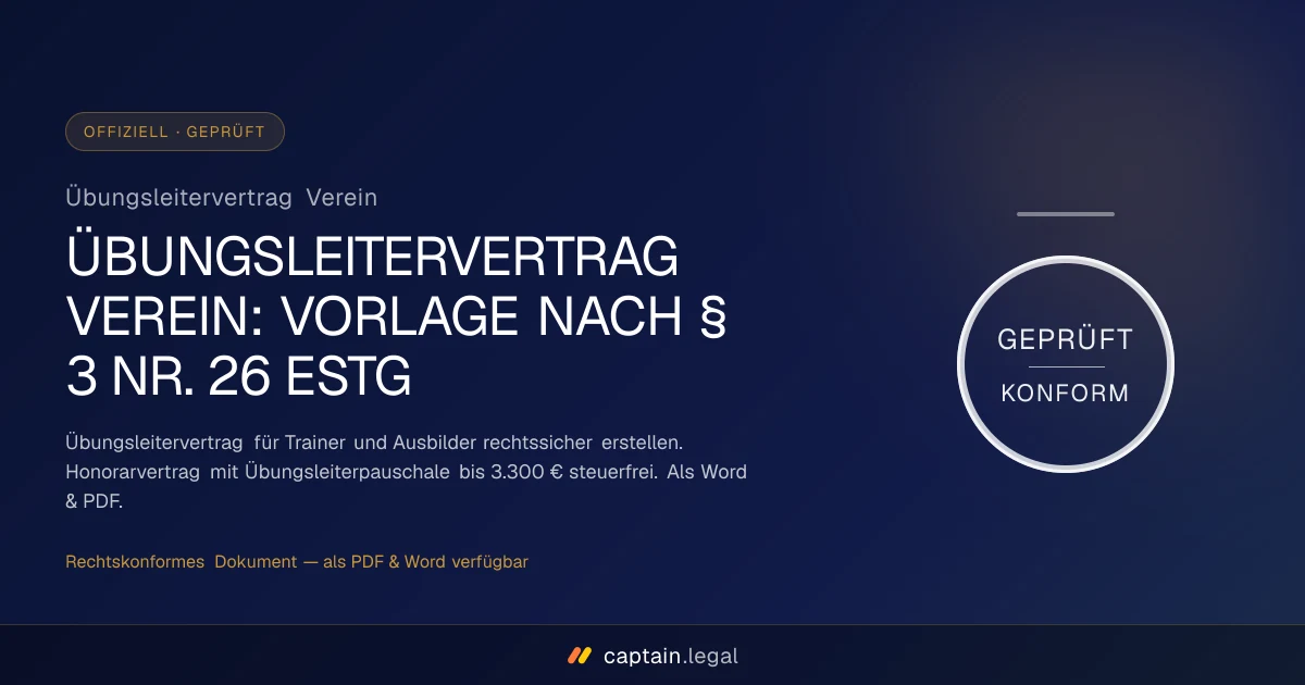 Übungsleitervertrag Verein